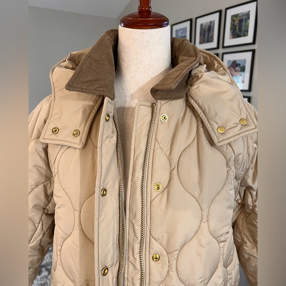 J Crew Stowe Puffer Jacket Primaloft Removeable Hood Size Medium #CD108 - Picture 6 of 15
